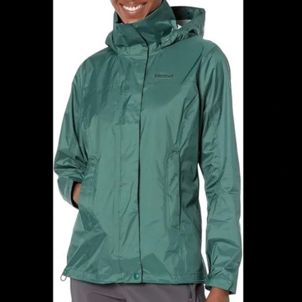 Marmot Women's Green Rain Jacket With Packable Hood